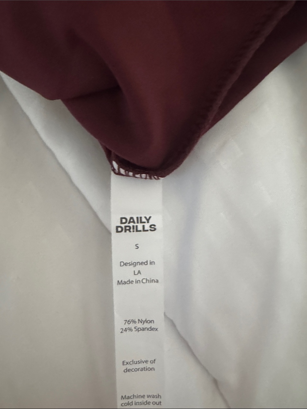 Daily Drills Short Sleeve Crop Top - Maroon - Picture 3 of 3